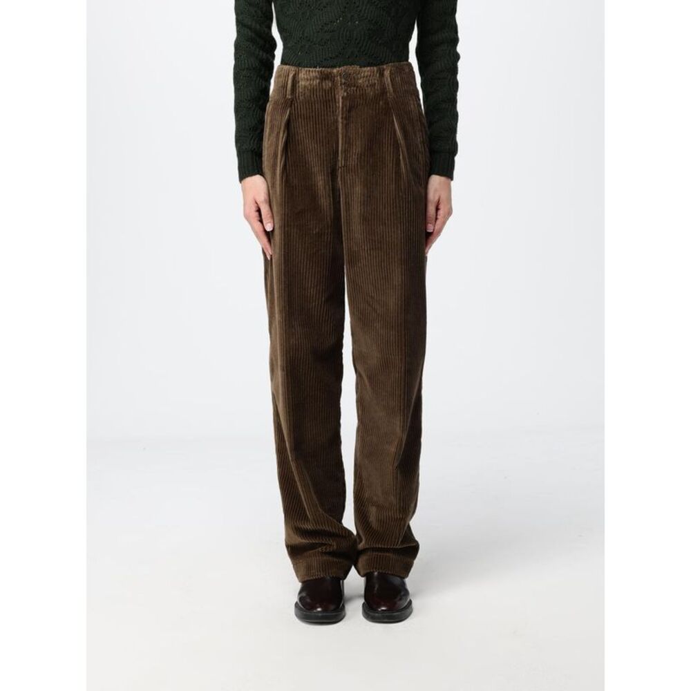 Etro Women Etro High-Waisted Straight Trousers In Wool And Silk Blend Corduroy